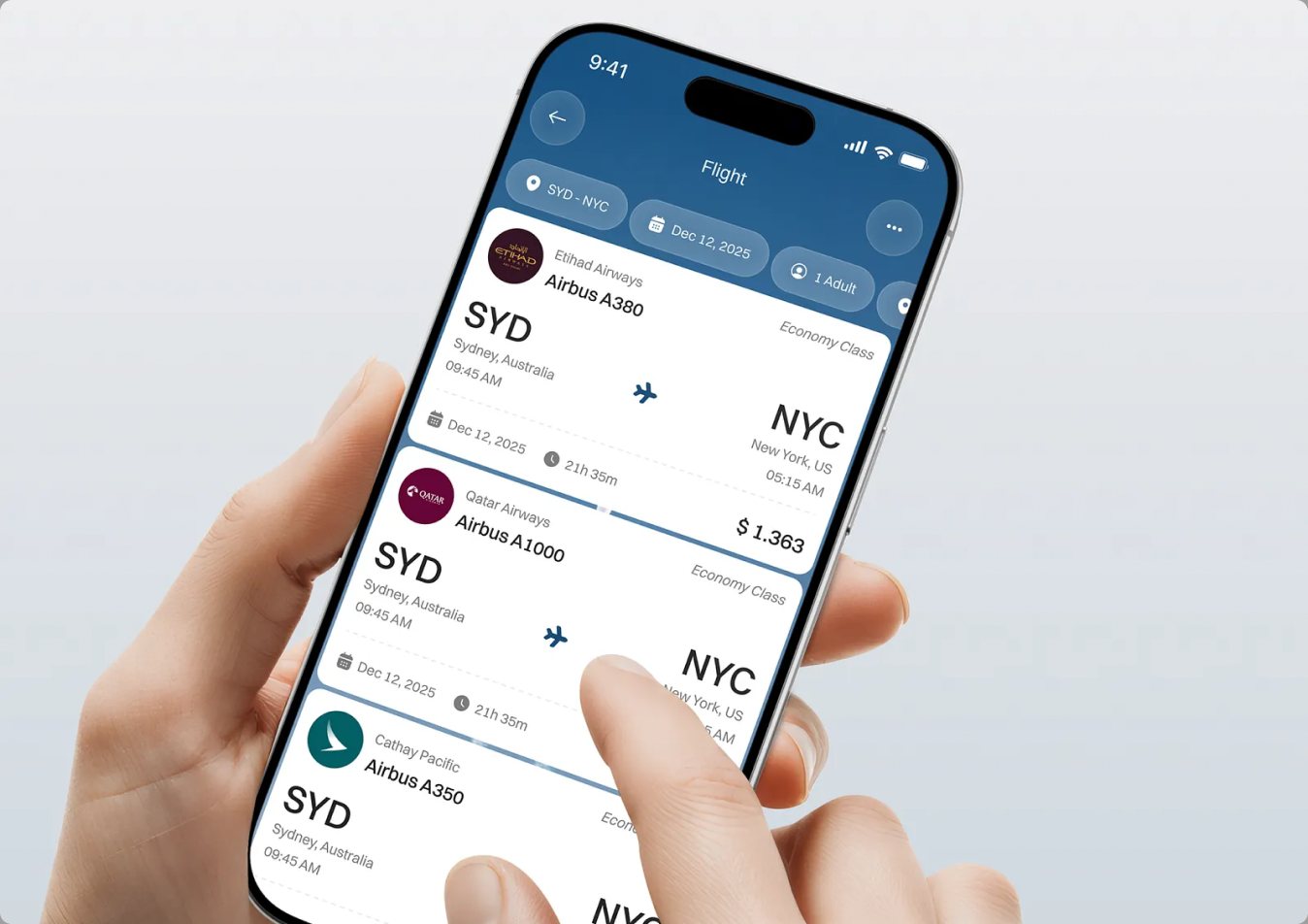 BYDH travel app design